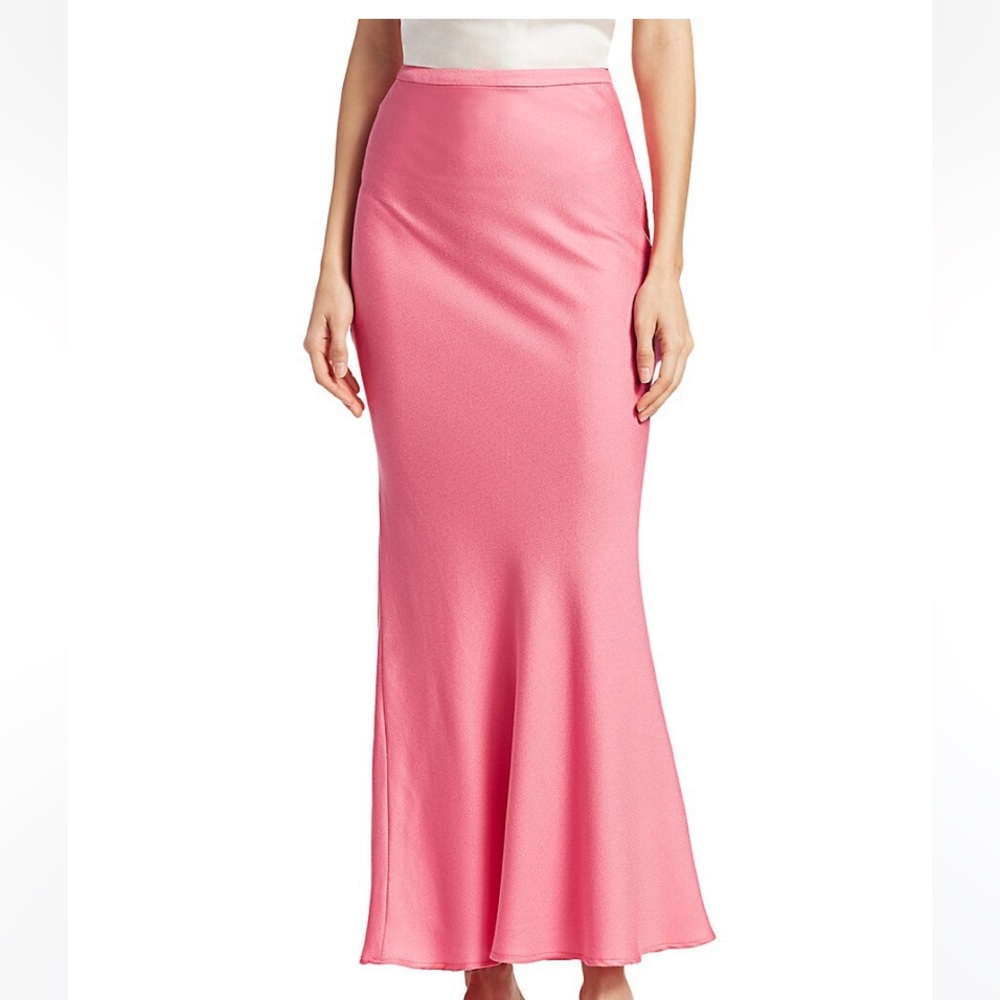 Maggie Marlyn pink barbiecore mermaid crepe maxi skirt size small 4